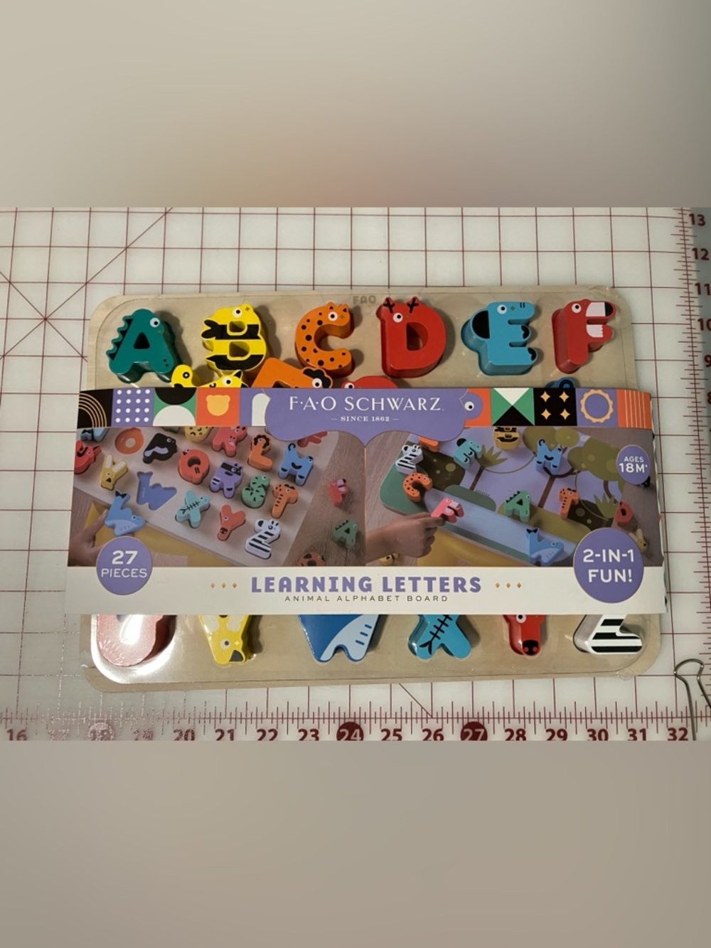 FAO Schwarz Wooden ABC Puzzle NWT